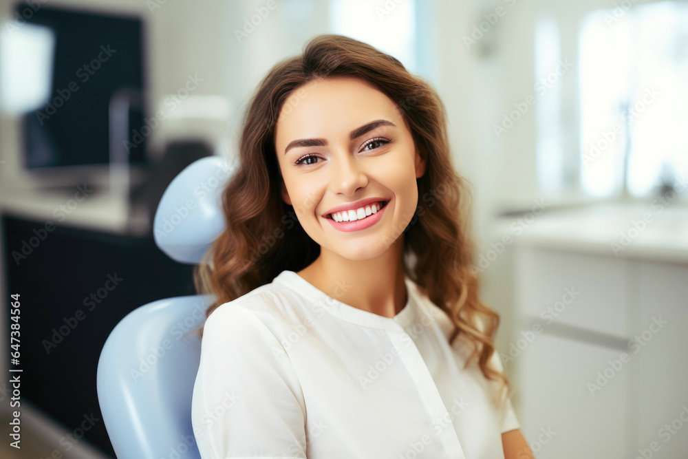 Smiling Client During Dental Checkup Smiling Client During Dental Checkup