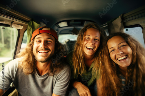 Cheerful Travelers Roaming in Their Camper © Andrii 