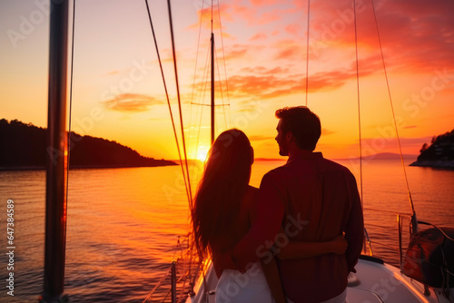 Romantic Yacht Getaway: Lovebirds at Sunset