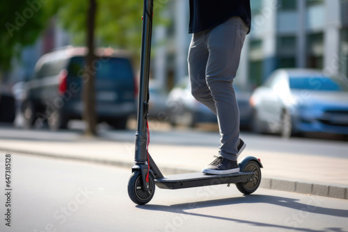 Scooting in Style: High-Speed Urban Commute © Andrii 