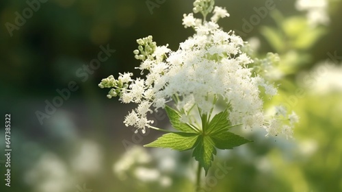 Meadowsweet flower beautifully bloomed with natural background photo