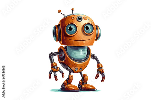 Illustration Retro Active Cartoon Droid Vector