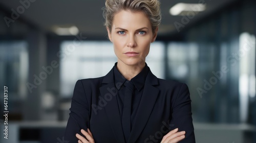 Confident and serious looking female buisnesswoman photo