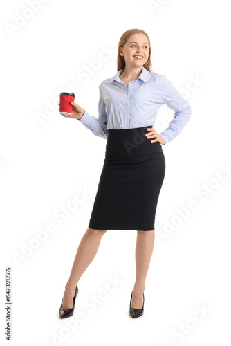 Pretty young businesswoman ...