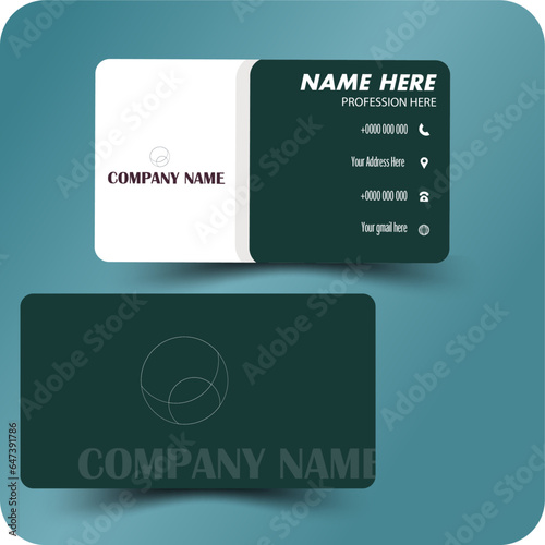 Double-sided creative business card template. Set of modern business card print templates. Personal visiting card with company logo. Visiting card for business and personal use.
 photo