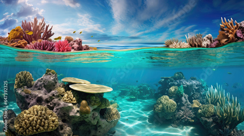 A colorful underwater coral reef