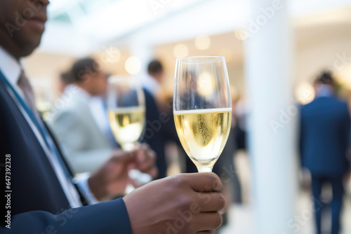 Elegant Networking: Professionals at an Upscale Event