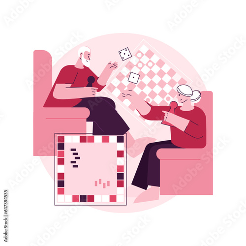 Activities for seniors abstract concept vector illustration. Activities for elderly people, older generation active lifestyle, seniors spending free time, geriatric care service abstract metaphor.