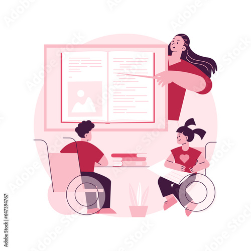 Inclusive education abstract concept vector illustration. Inclusive classroom, education for children with special needs, communicative competence, diversity school program abstract metaphor.