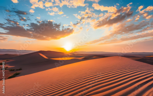 A Beautiful Golden Desert  Created with Generative Ai