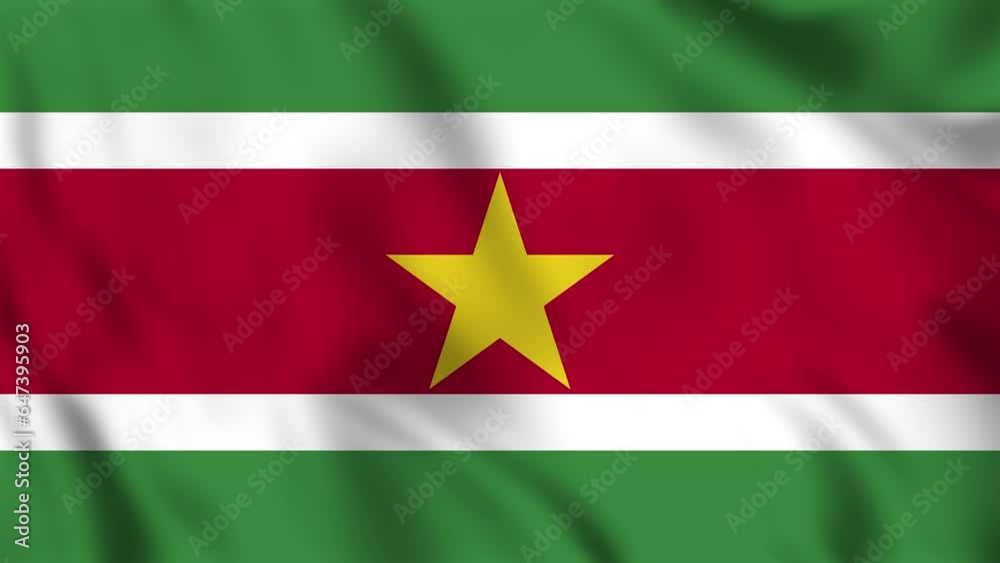 Looped background animation of the waving flag of Suriname