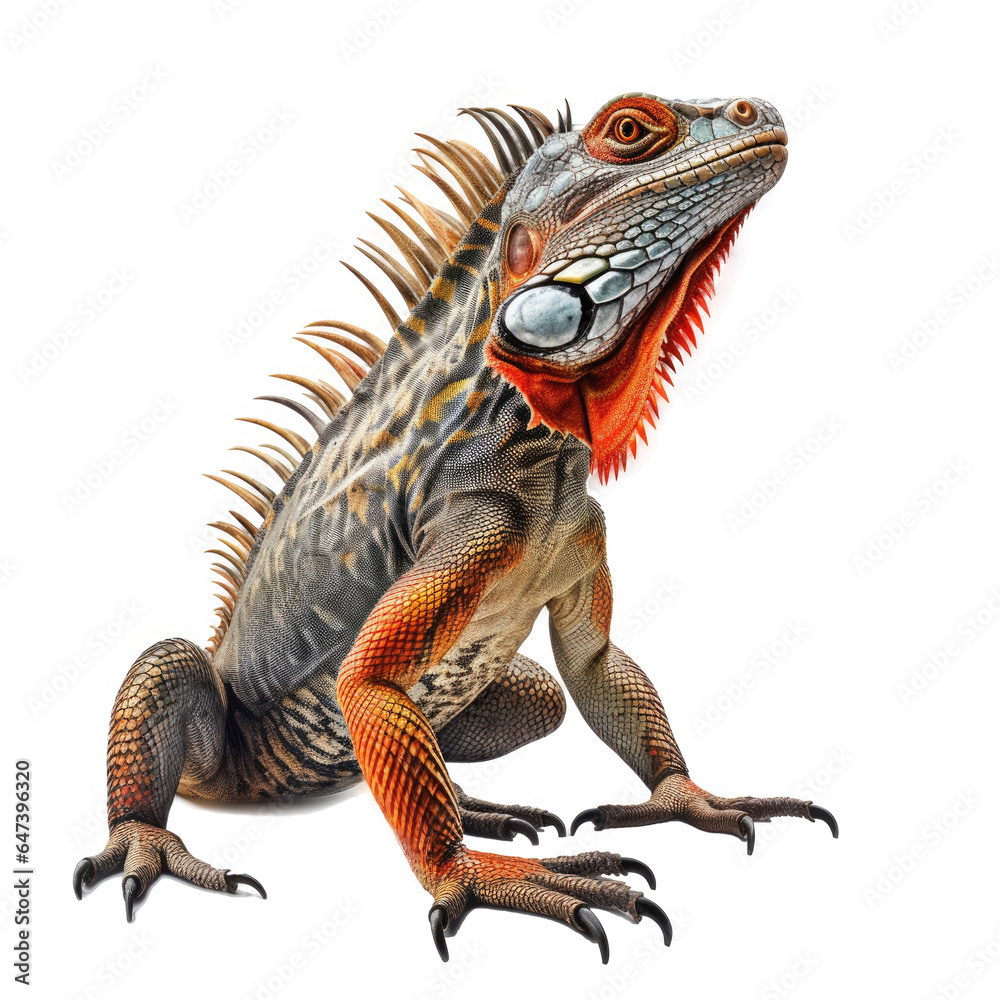 Fototapeta premium Iguana, Isolated On Transparent, PNG
