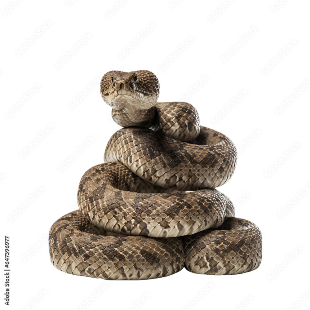 Obraz premium A large brown snake on a pile of smaller snakes
