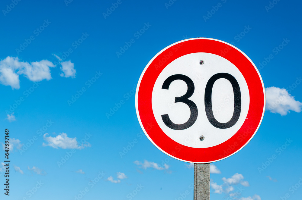 30 mph speed limit sign