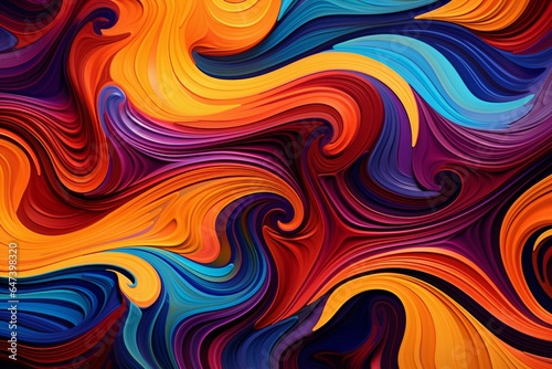 Vibrant flowing pattern of abstract design. Generative AI