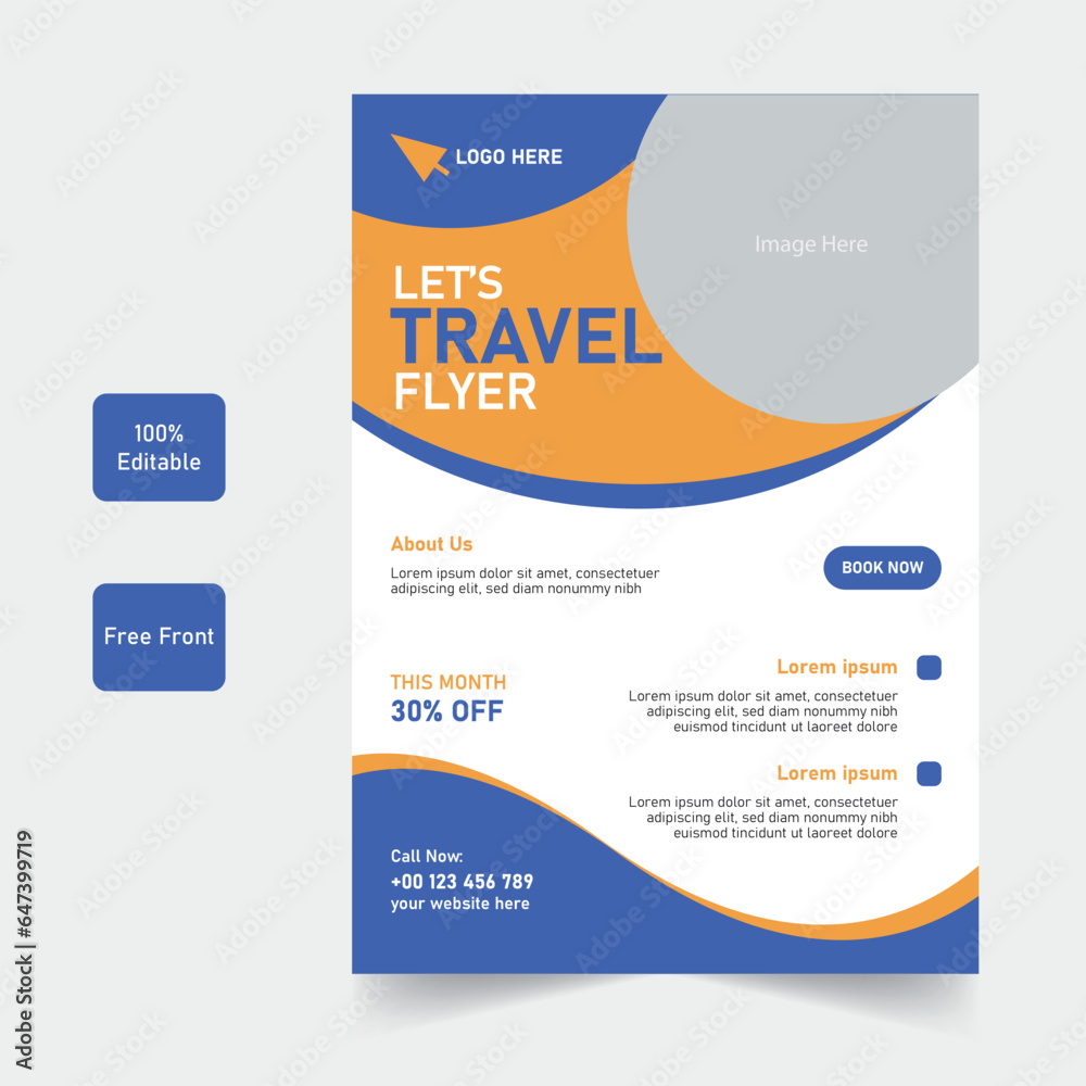 Obraz premium Travel Flyer Template Design