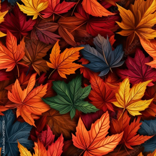 Autumn Creative Abstract Photorealistic Texture. Screen Wallpaper. Digiral Art. Abstract Bright Surface Square Background. Ai Generated Vibrant Texture Pattern.