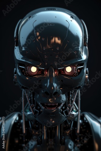 portrait of evil robot artificial intelligence