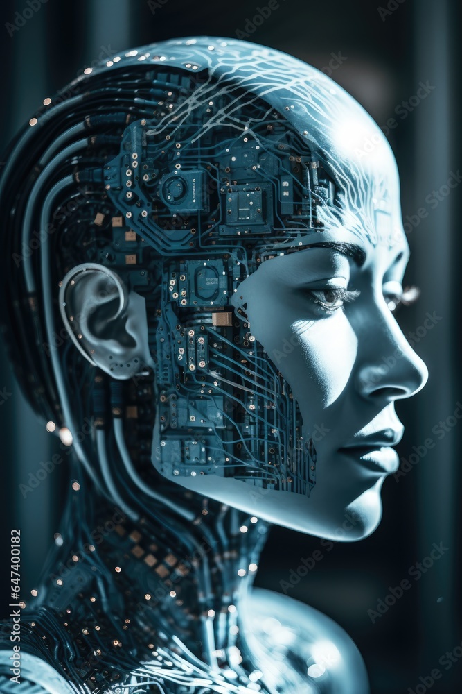 Obraz premium human like artificial intelligence robot