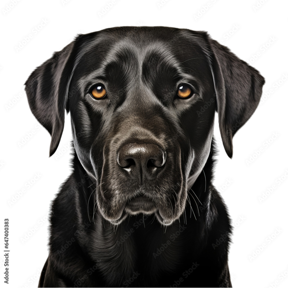 Fototapeta premium A black dog's expressive face up close