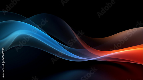 abstract color energy wave black background