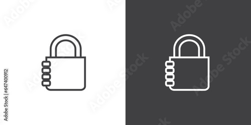 Combination lock icon. Securitty padlock vector icon. Locked padlock symbol of device security. Privacy symbol vector stock illustration.