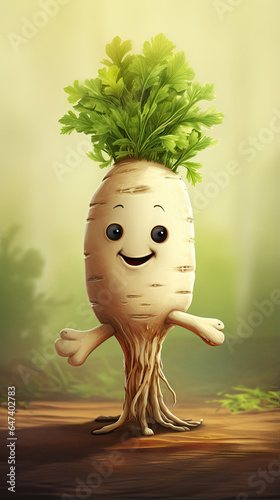 parsnip cartoon character illustration, learning card