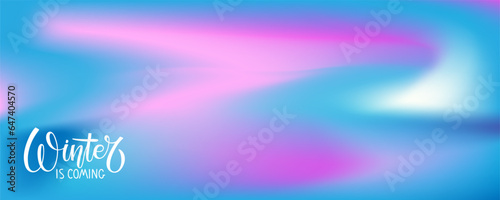 Canvastavla Winter is coming lettering on purple blue background