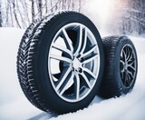 Winter tire in the snow