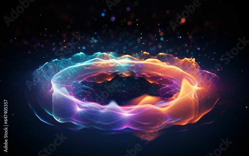 Vibrant Energy Waves in a Quantum Realm Visualization