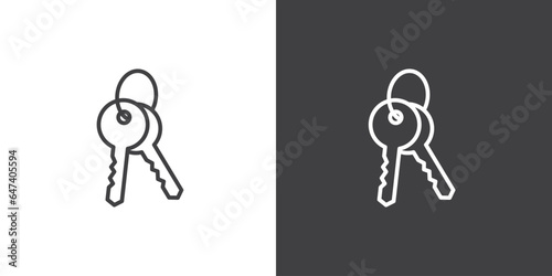 Keys icon in outline style, key vector illustration.