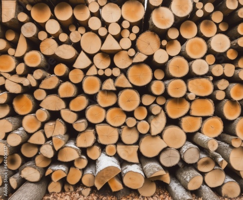 Firewood stack. isolated object