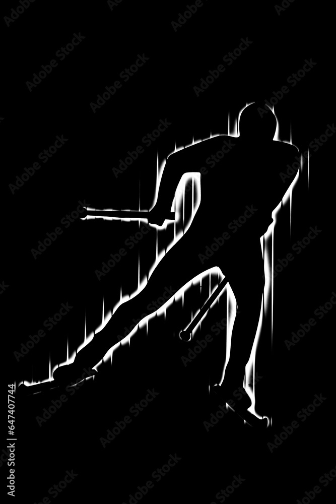Fototapeta premium silhouette of a man, skiers 