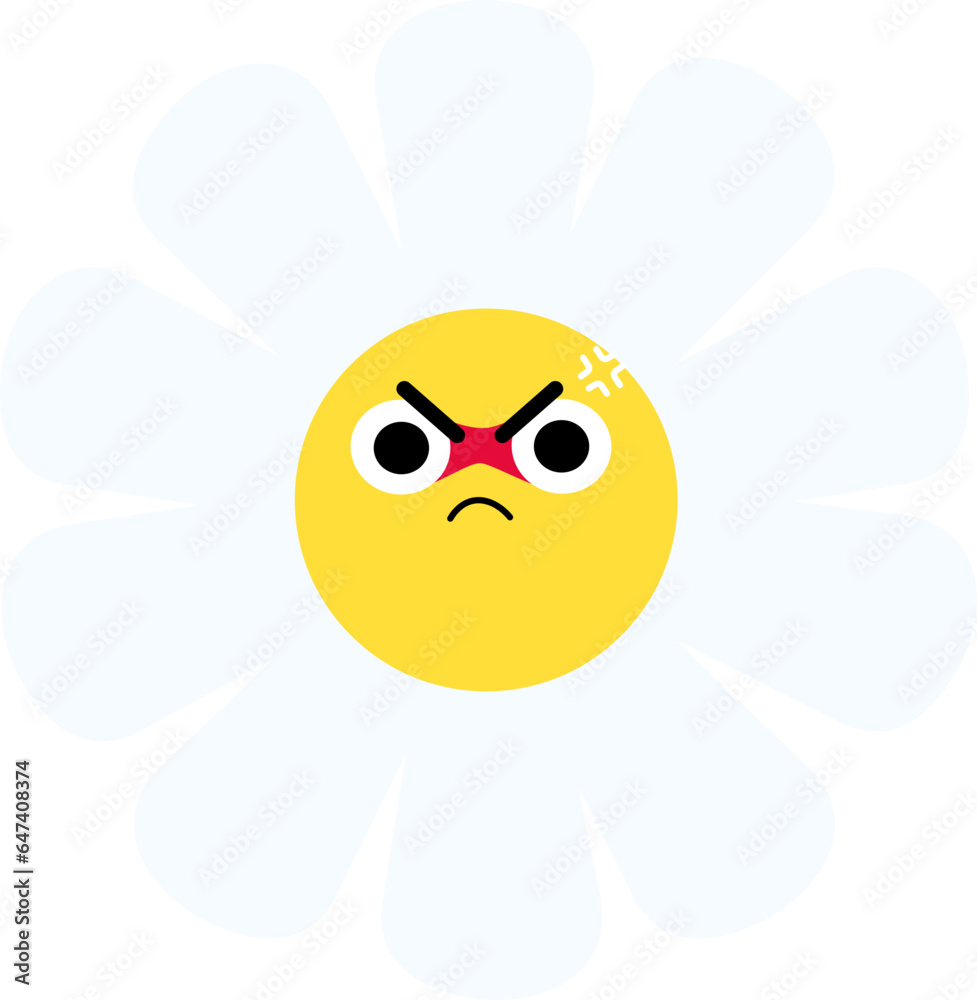 Obraz premium Daisy Flower Face Over Angry