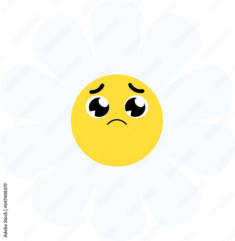 Obraz premium Daisy Flower Face Over Sad