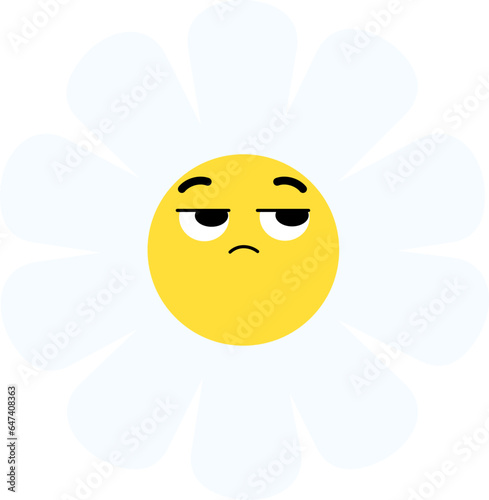 Daisy Flower Face Looking Right Mistrust