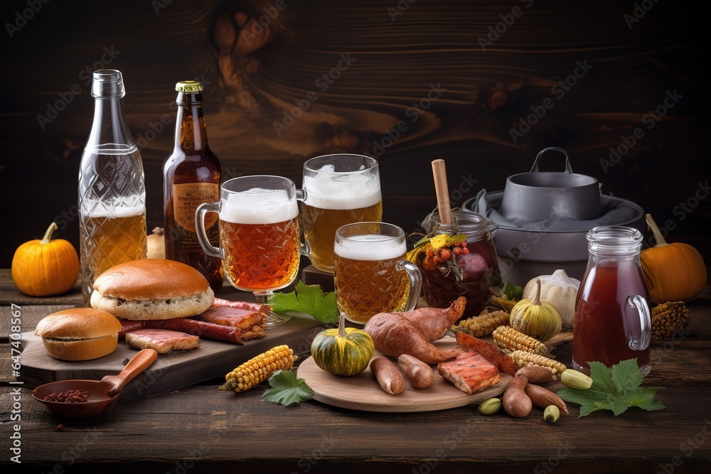 Oktoberfest Beer Festival Concept. Oktoberfest Beer Festival Background. Oktoberfest Beer Festival Theme. Generative Ai. Oktoberfest Beer Festival Concept. Oktoberfest Beer Festival Background. Oktoberfest Beer Festival Theme. Generative Ai.