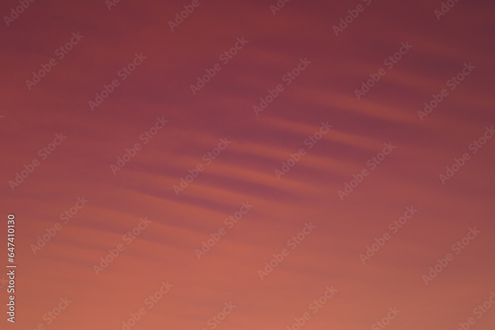 Red sky with ripple at sunset. 