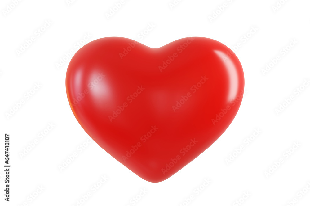 Red heart shaped model isolated on white background. Illustration as design element for website templates and slide show presentation