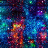 Colorful LED Creative Abstract Photorealistic Texture. Screen Wallpaper. Digiral Art. Abstract Bright Surface Square Background. Ai Generated Vibrant Texture Pattern.