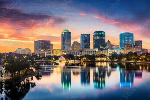 View of Orlando  Florida skyline. Generative AI