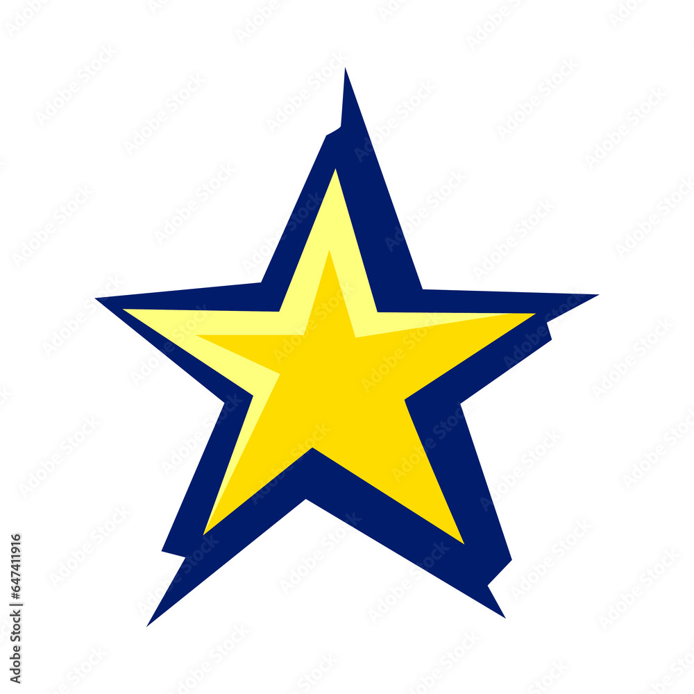 Yellow star illustration. Sport club item or symbol. Yellow star illustration. Sport club item or symbol.