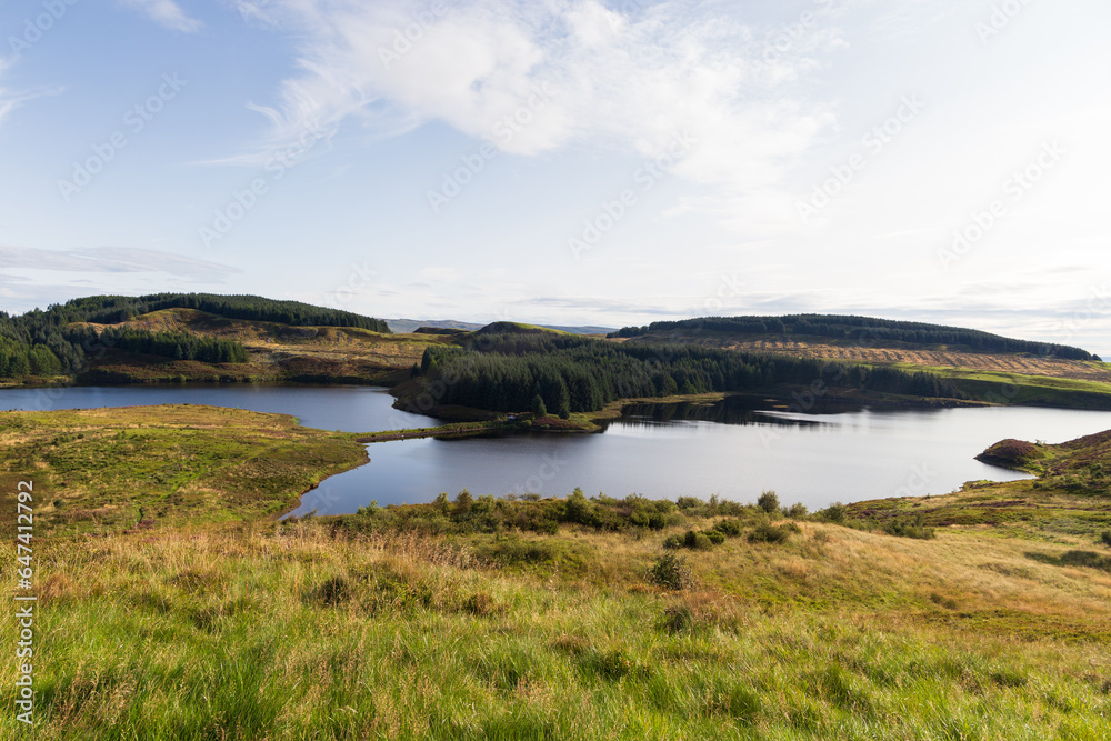  A loch in Scotland on a sunny late summers morning