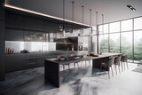 Modern style kitchen interior in luxury house.
