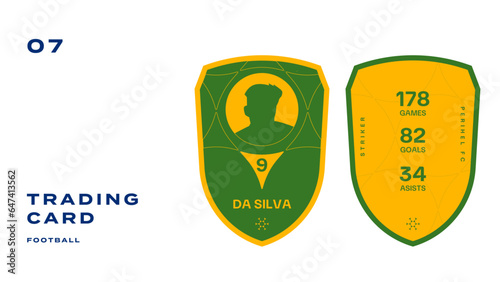 Football trading card, Soccer player card, ui, illustration, vector, card design