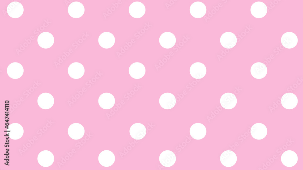 Pink seamless pattern with white polka dot 