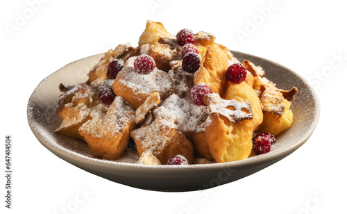 Austrian dessert Kaiserschmarrn on transparent background. Generative AI.