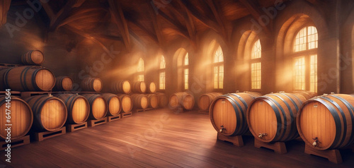 A wine cellar. Generative AI. © F@natka