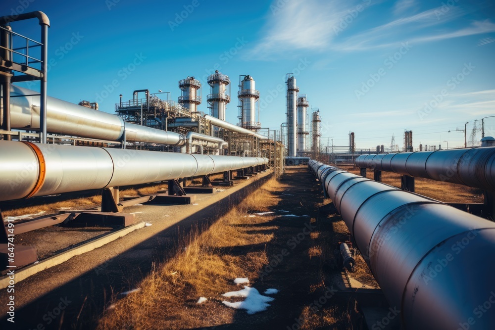 Large oil pipeline and gas pipeline in the process of oil refining and the movement of oil and gas. Large oil pipeline and gas pipeline in the process of oil refining and the movement of oil and gas.