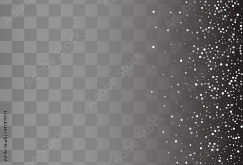 Silver Snowfall Vector Red Background. Falling